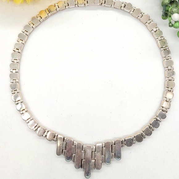 🌿950 sterling s925 Malachite choker necklace 72 grams. - Picture 5 of 6